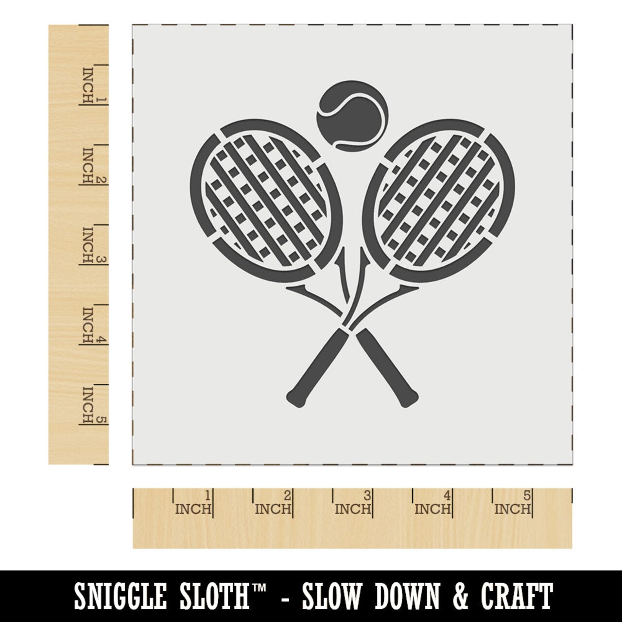 Tennis Rackets Crossed Ball Racquet Sports Wall Cookie DIY Craft Reusable Stencil